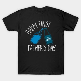 Dad Beer Happy First Father's Day mode White T-Shirt